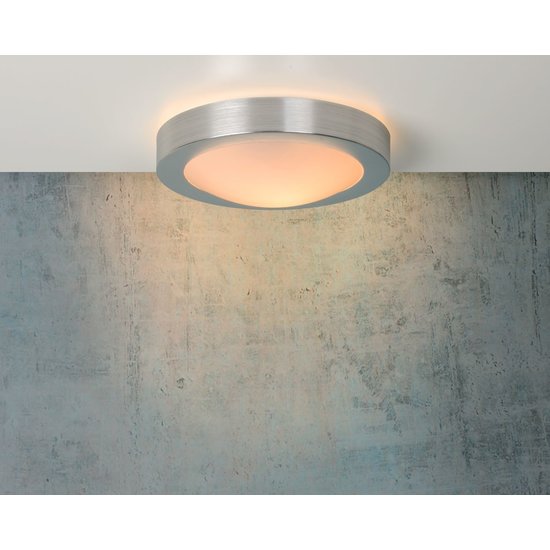 Matt chrome ceiling lamp 27 cm E27 IP44 damp room