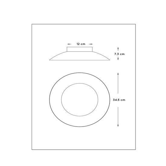 Black ceiling lamp 34.5 cm LED 12W 2700K