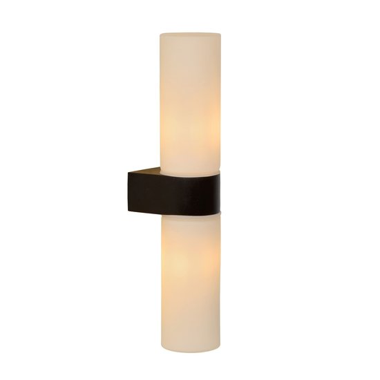 Elegant Cylindrical Black And White Bathroom Wall Lamp