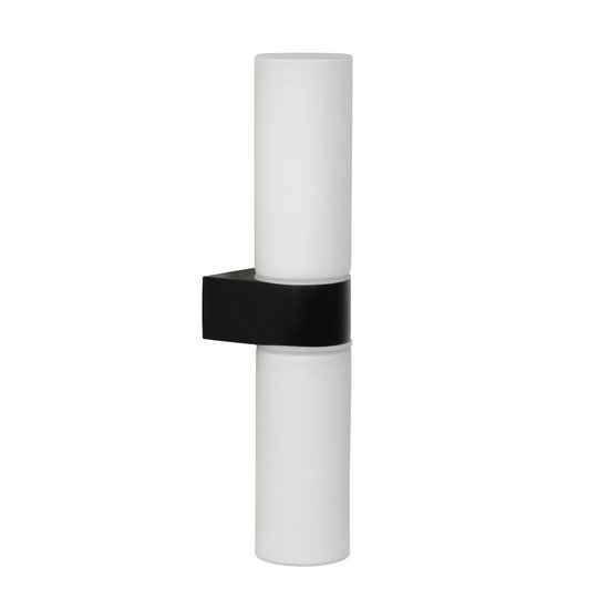 Élégante applique de salle de bain cylindrique noire et blanche