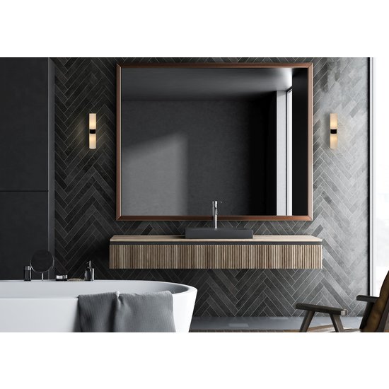 Élégante applique de salle de bain cylindrique noire et blanche