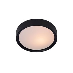 Basic black round ceiling lamp 25 cm E27