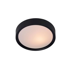Basic zwarte ronde plafondlamp 25 cm E27