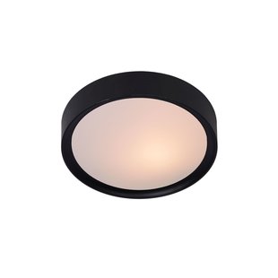 Basic zwarte ronde plafondlamp 25 cm E27