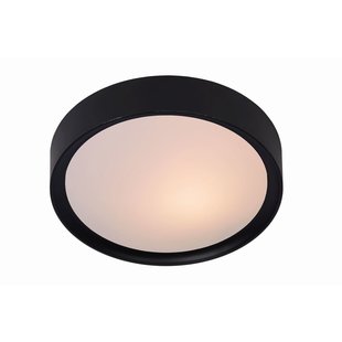 Basic zwarte ronde plafondlamp 33 cm 2xE27