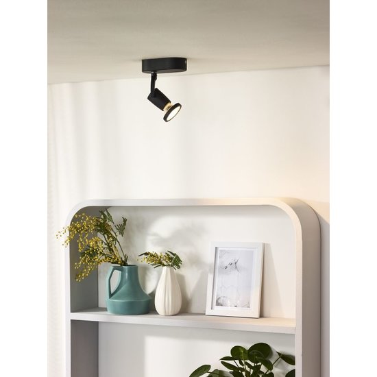 Richtbare moderne zwarte plafondspot GU10 5W incl