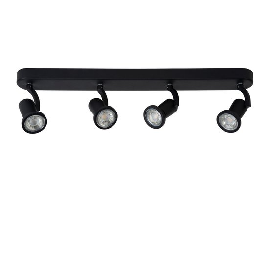 Richtbare moderne zwarte plafondspot GU10 4x5W 2700K