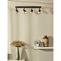 Richtbare moderne zwarte plafondspot GU10 4x5W 2700K