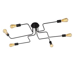 Ceiling lamp with 6 arms E27 black