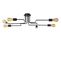 Plafondlamp met 6 armen E27 zwart