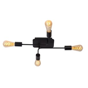 Ceiling lamp with 4 arms E27 black