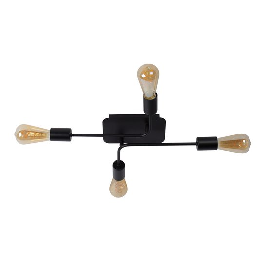 Ceiling lamp with 4 arms E27 black