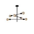 Plafondlamp met 6 diagonale armen E27 zwart