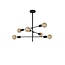 Ceiling lamp with 6 diagonal arms E27 black