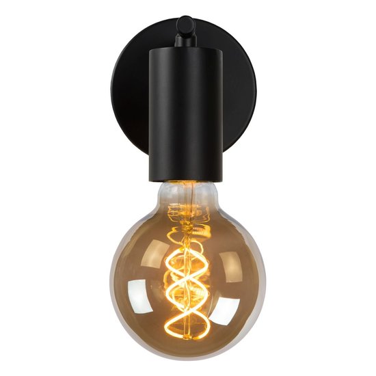 Strak en slanke zwarte wandlamp E27