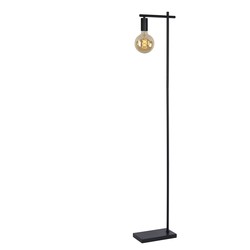 Sleek and slim black floor lamp E27