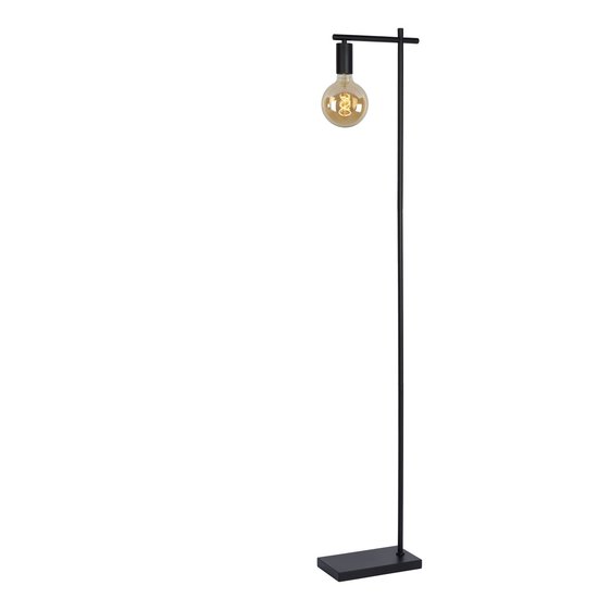 Sleek and slim black floor lamp E27