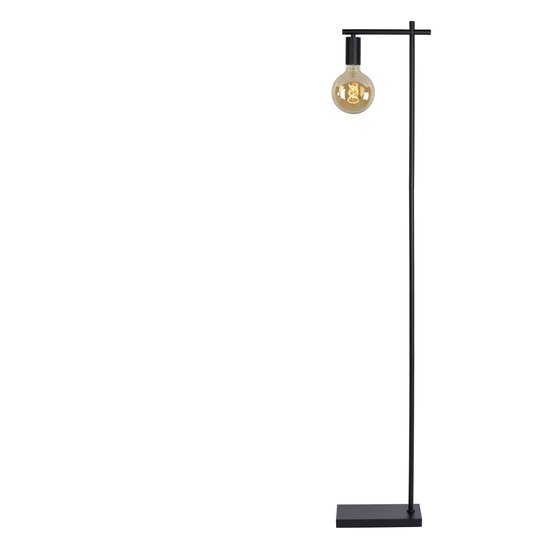 Sleek and slim black floor lamp E27