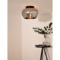 Rauchglas mit schwarzer Deckenlampe 30,5 cm Durchmesser E27