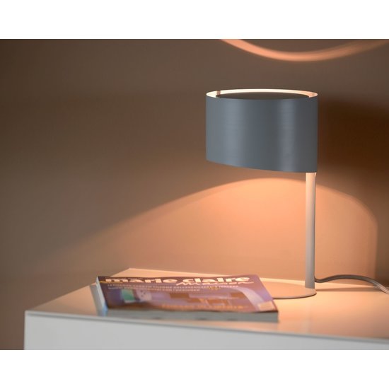 Lampe de bureau grise design E14 15cm