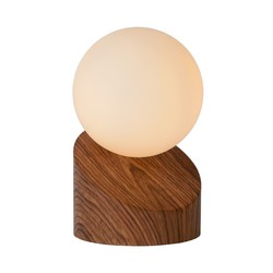 Moderne kugelförmige Tischlampe aus Holz 10 cm G9
