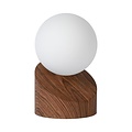 Modern spherical wood table lamp 10 cm G9