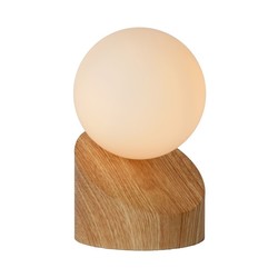 Lampe de table moderne sphérique en bois clair 10 cm G9