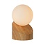 Moderne kugelförmige Tischlampe aus hellem Holz 10 cm G9