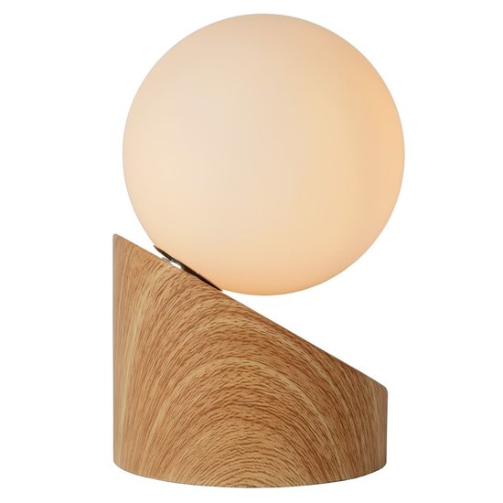 Modern spherical light wood table lamp 10 cm G9