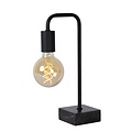 Belle lampe de table noire E27 avec repose-pieds lourd