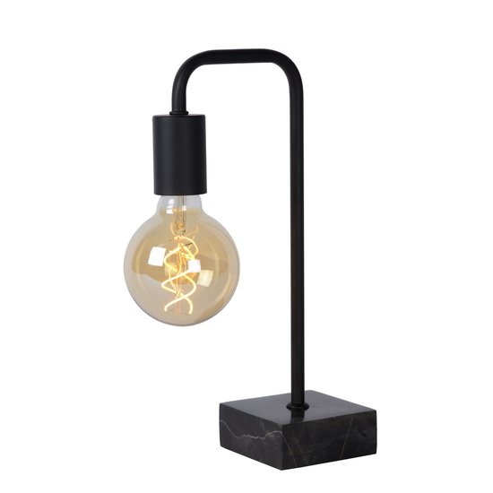 Belle lampe de table noire E27 avec repose-pieds lourd