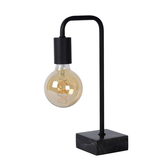 Handsome black table lamp E27 with heavy footrest