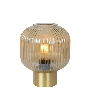 Lampe de table ambre ambiance rétro 20 cm verre E27