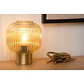 Retro vibe amber table lamp 20 cm glass E27