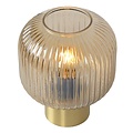 Retro vibe amber table lamp 20 cm glass E27