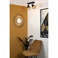 Spot de plafond saisissant noir et laiton 2xE14