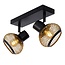 Striking black and brass ceiling spotlight 2xE14