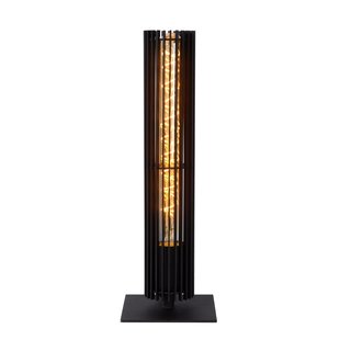 Llamativa lámpara de mesa robusta negra de 65 mm de diámetro E27