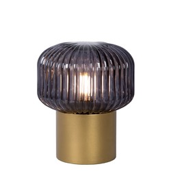 Lampe à poser forme sphérique nervurée E14 laiton/or mat