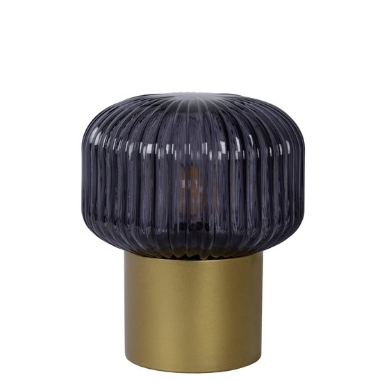 Table lamp spherical shape ribbed E14 brass/matt gold