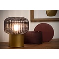 Table lamp spherical shape ribbed E14 brass/matt gold