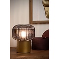 Table lamp spherical shape ribbed E14 brass/matt gold