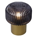 Table lamp spherical shape ribbed E14 brass/matt gold