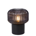 Table lamp spherical shape ribbed E14 black