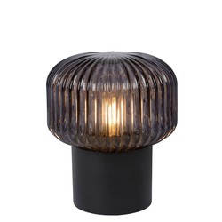 Lampe à poser forme sphérique nervurée E14 noir