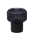 Table lamp spherical shape ribbed E14 black