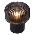 Table lamp spherical shape ribbed E14 black