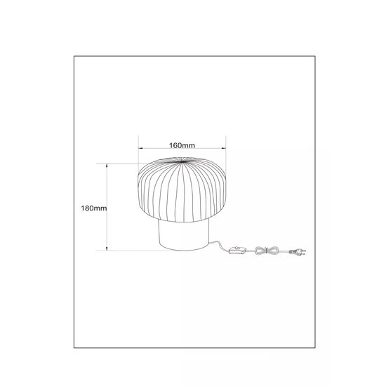 Sobremesa forma esférica acanalada E14 negro