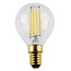 Fantasia lampe boule LED E14 G45 4W, verre clair effet filament, 2700K blanc chaud, dimmable