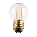 Fantasia LED-Kugellampe E14 G45 4W, klares Glas mit Fadenoptik, 2700K warmweiß, dimmbar